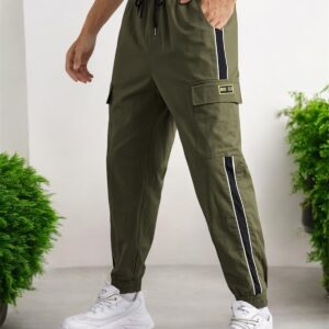 SideStripe Flex Cargo Joggers (Olive Green with Black Stripe)